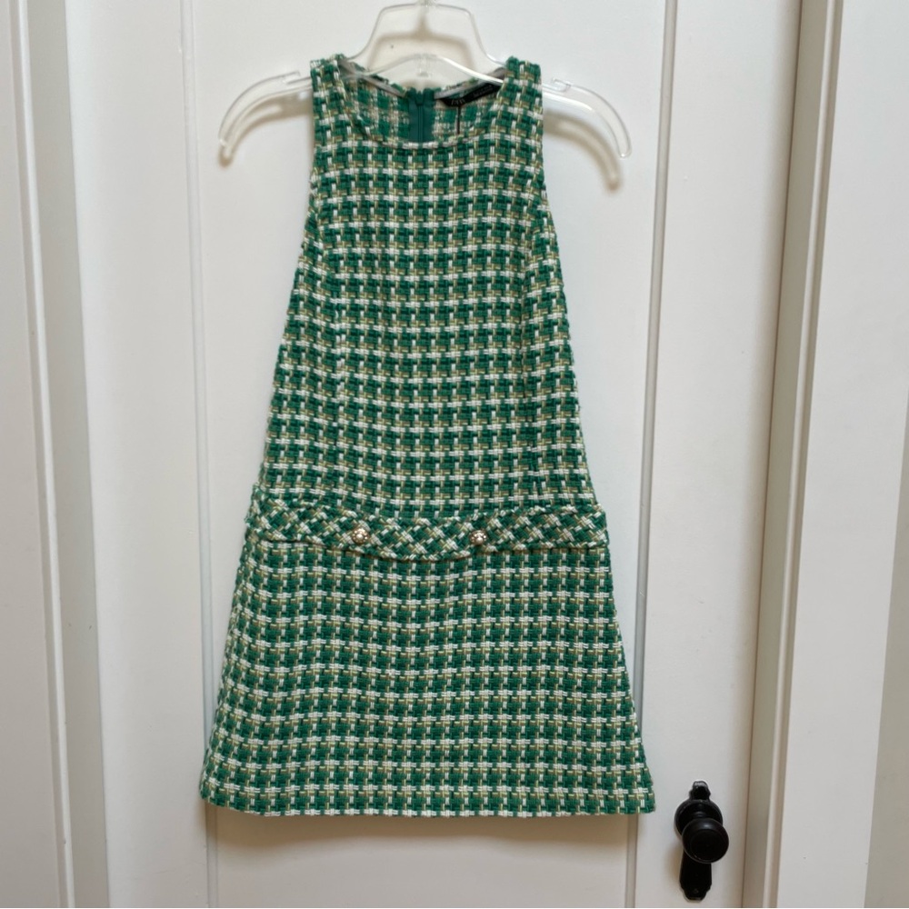 NWT Zara sleeveless textured pinafore dress